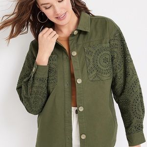 NWT Maurices Eyelet Twill Jacket Sz XXL